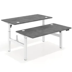 Mesa Multipuesto Elevable eléctrica Erghos Motion estructura blanca canto recto