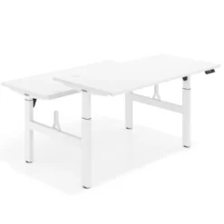 Mesa Multipuesto Elevable eléctrica Erghos Motion estructura blanca canto recto