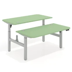 Mesa Multipuesto Elevable eléctrica Erghos Motion estructura aluminio 2 cantos curvos