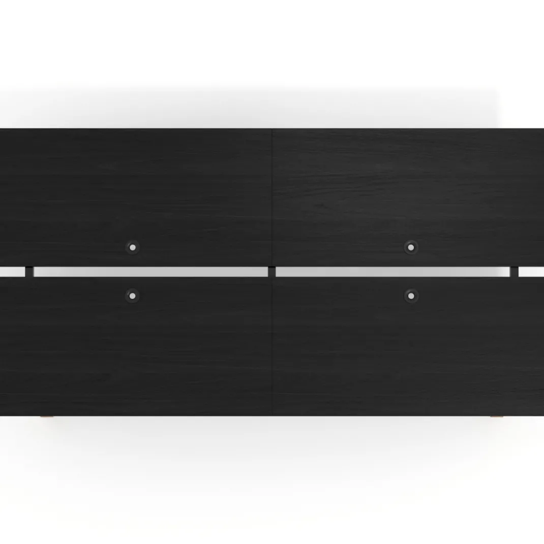 Mesa multipuesto UvePro Bench doble, fondo 166 cm, estructura negra/madera