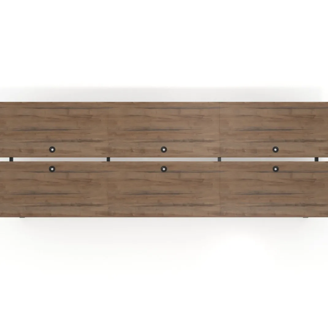 Mesa multipuesto UvePro Bench triple, fondo 166 cm, estructura negra