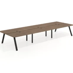 Mesa multipuesto UvePro Bench triple, fondo 166 cm, estructura negra