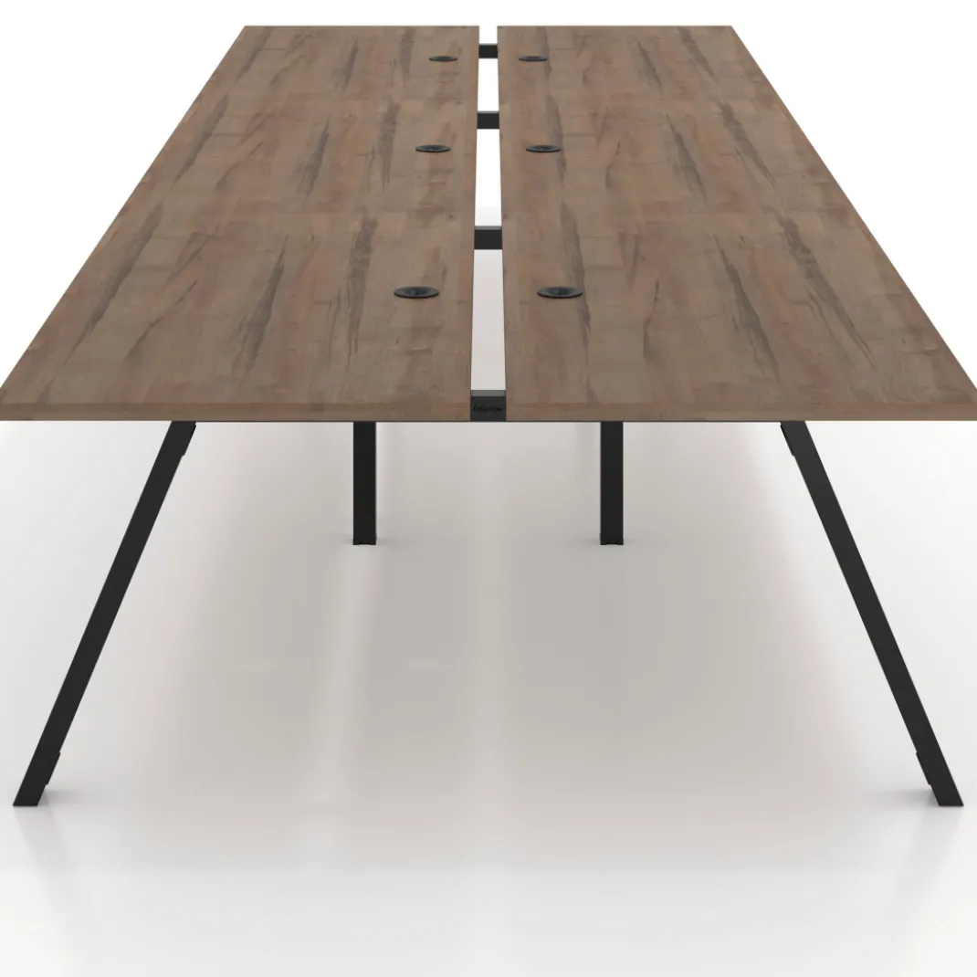 Mesa multipuesto UvePro Bench triple, fondo 166 cm, estructura negra