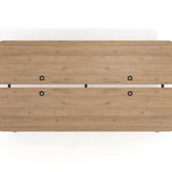 Mesa multipuesto UvePro Bench doble, fondo 166 cm, sobre curvo, estructura negra