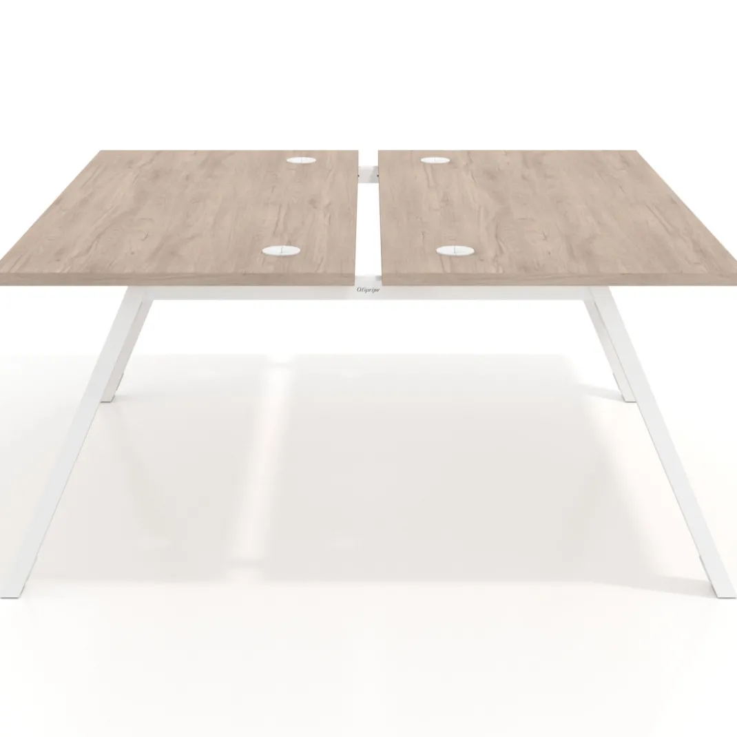 Mesa multipuesto UvePro Bench fondo 166 cm, estructura blanca