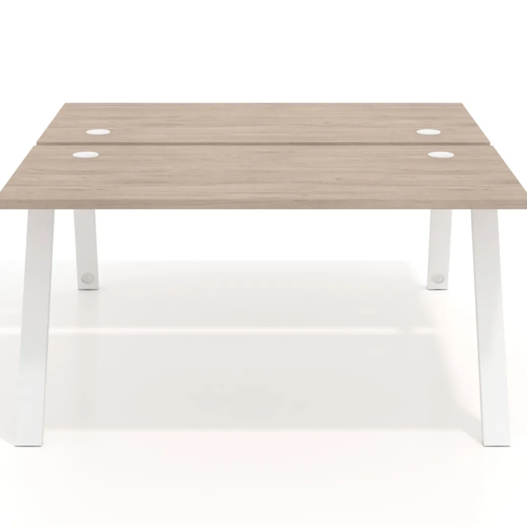 Mesa multipuesto UvePro Bench fondo 166 cm, estructura blanca