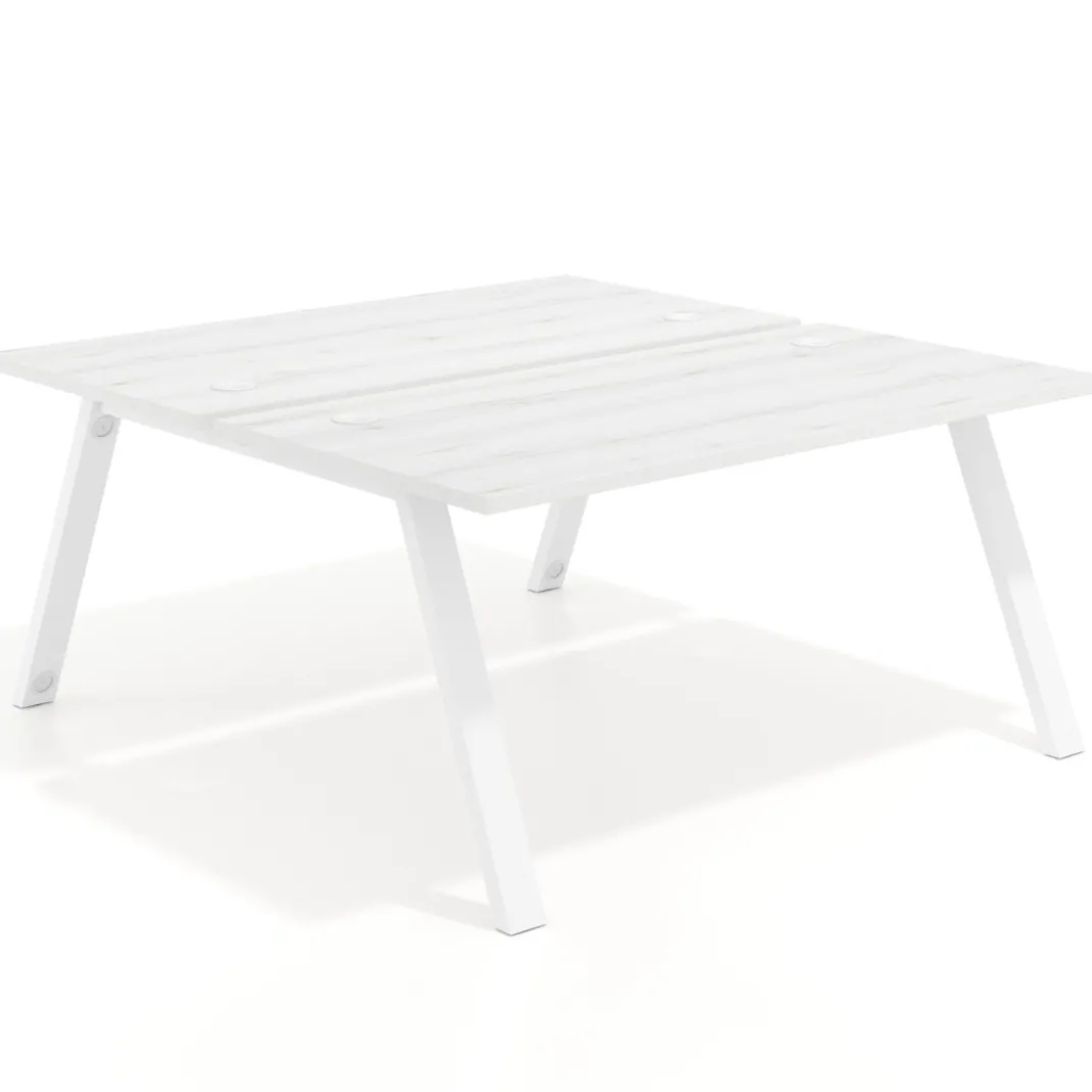 Mesa multipuesto UvePro Bench fondo 166 cm, estructura blanca
