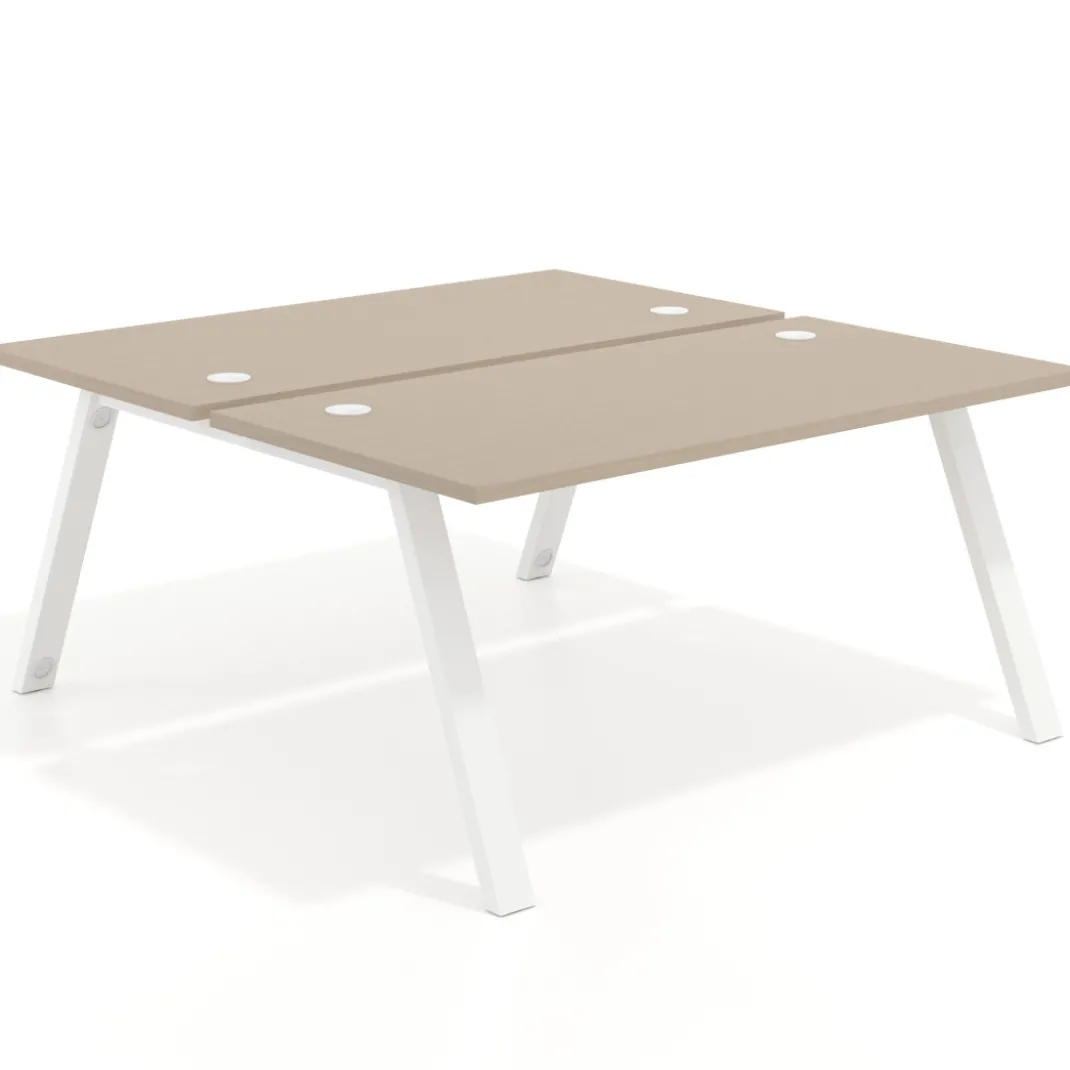 Mesa multipuesto UvePro Bench fondo 166 cm, estructura blanca