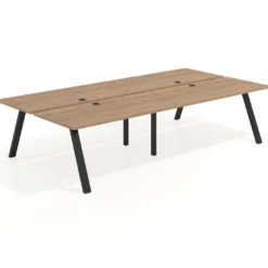 Mesa multipuesto UvePro Bench doble, fondo 166 cm, estructura negra
