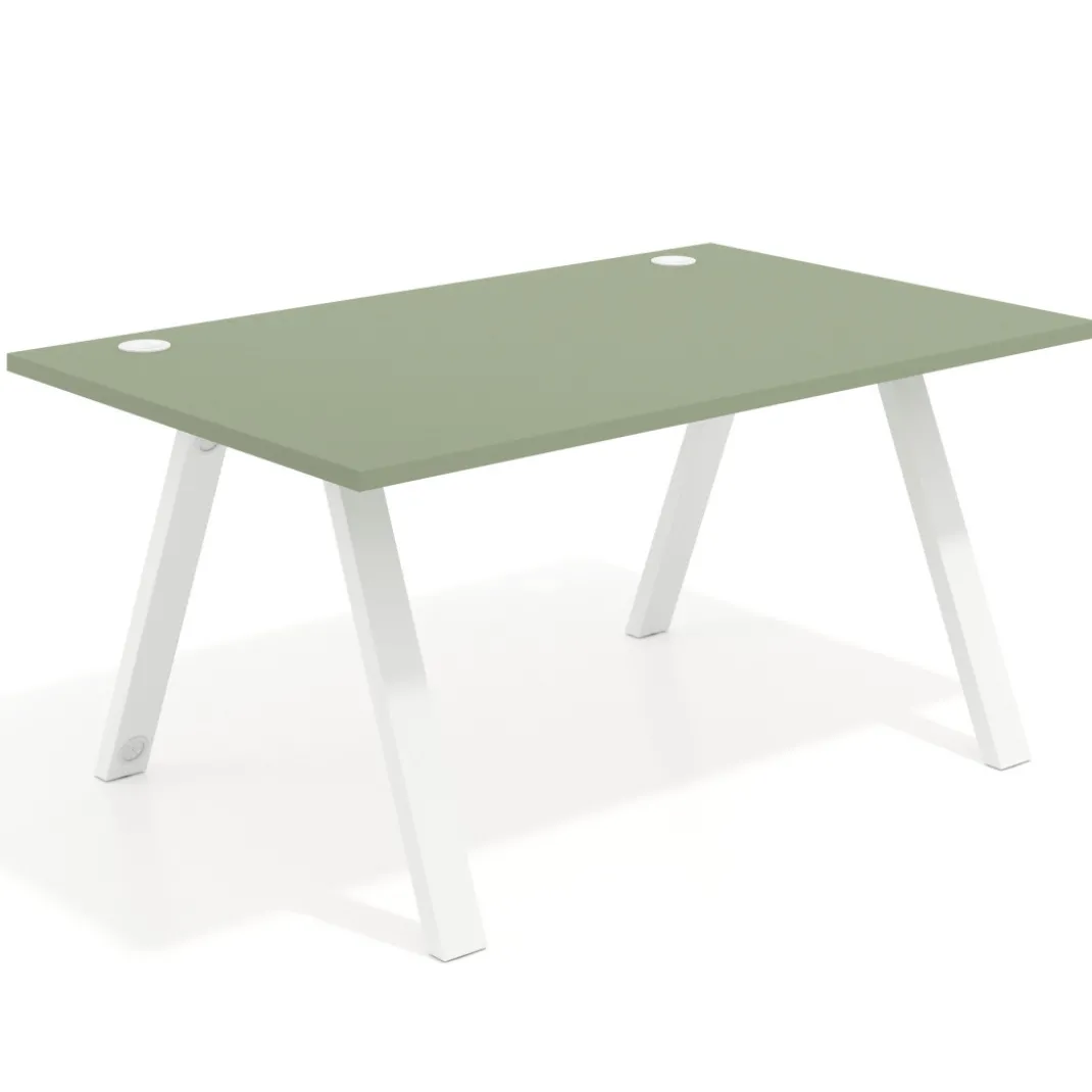 Mesa oficina de diseño UvePro fondo 100cm, estructura blanca