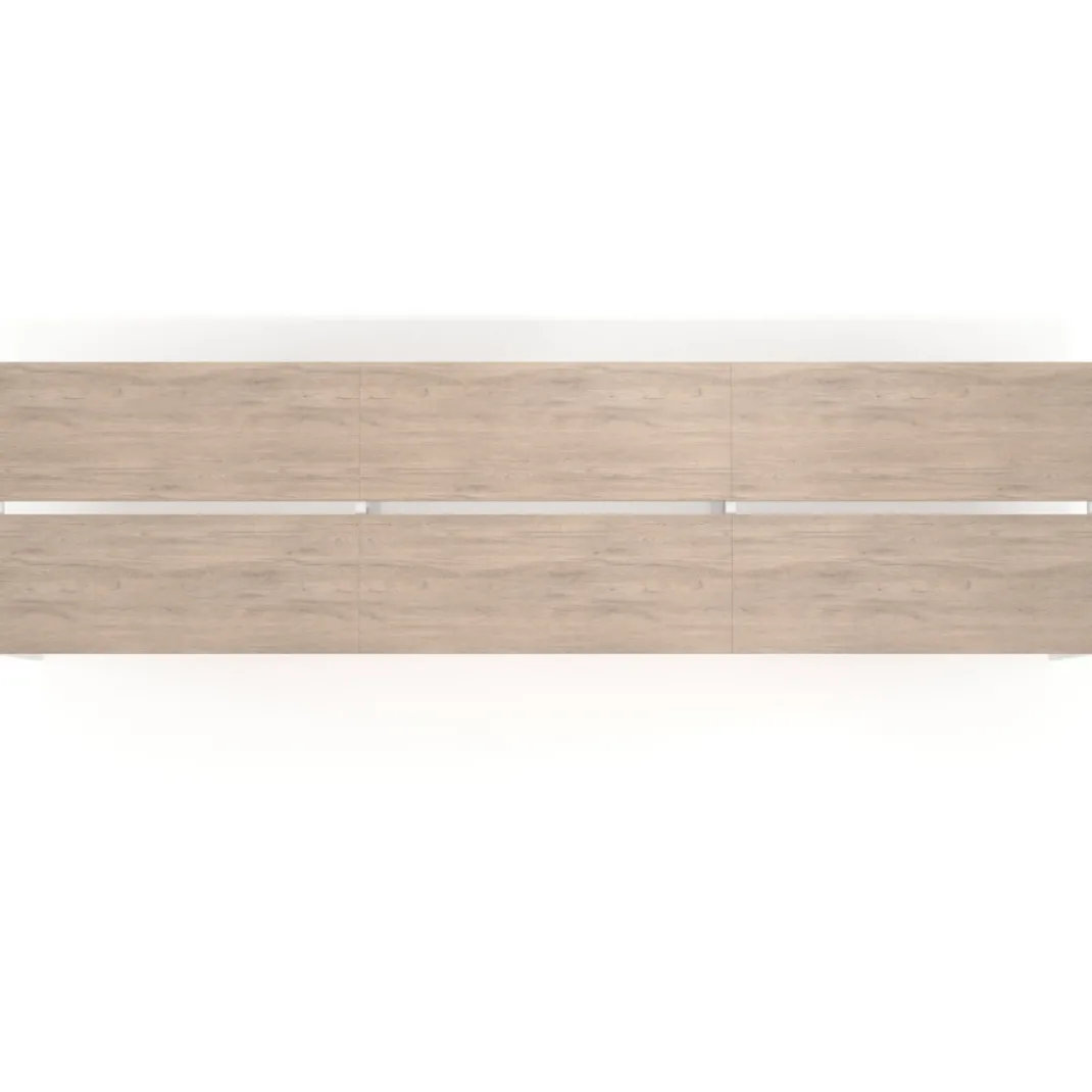 Mesa oficina multipuesto bench triple Kube, fondo 126 cm, estructura blanco