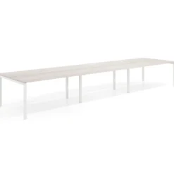 Mesa oficina multipuesto bench triple Kube, fondo 126 cm, estructura blanco