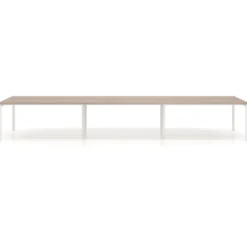 Mesa oficina multipuesto bench triple Kube, fondo 126 cm, estructura blanco