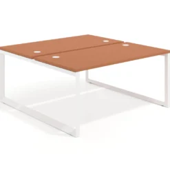 Mesa oficina multipuesto bench Delta fondo 166cm estructura blanca