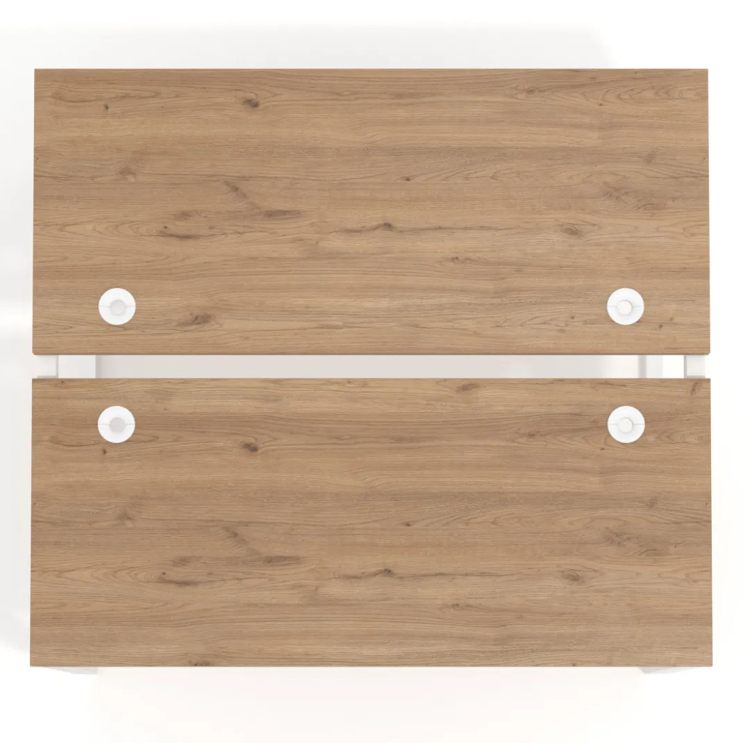 Mesa oficina multipuesto bench Delta fondo 142cm estructura blanca