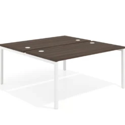Mesa oficina multipuesto bench Kube fondo 166 cm estructura blanca
