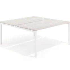 Mesa oficina multipuesto bench Kube fondo 166 cm estructura blanca