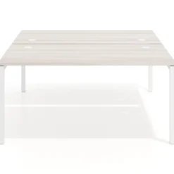 Mesa oficina multipuesto bench Kube fondo 166 cm estructura blanca