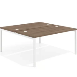Mesa oficina multipuesto bench Kube fondo 166 cm estructura blanca