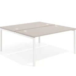 Mesa oficina multipuesto bench Kube fondo 166 cm estructura blanca