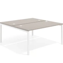 Mesa oficina multipuesto bench Kube fondo 166 cm estructura blanca
