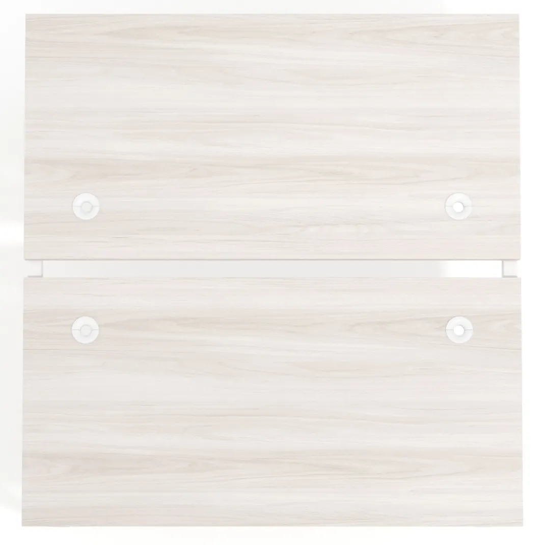 Mesa oficina multipuesto bench Kube fondo 166 cm estructura blanca