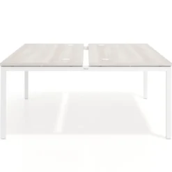 Mesa oficina multipuesto bench Kube fondo 166 cm estructura blanca