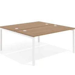 Mesa oficina multipuesto bench Kube fondo 166 cm estructura blanca