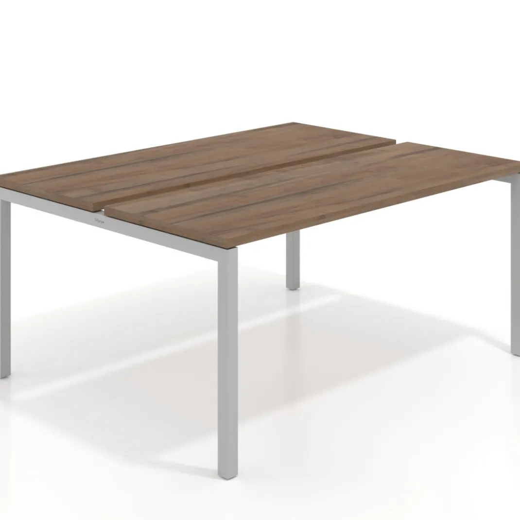 Mesa oficina multipuesto bench Kube fondo 126 cm estructura aluminio