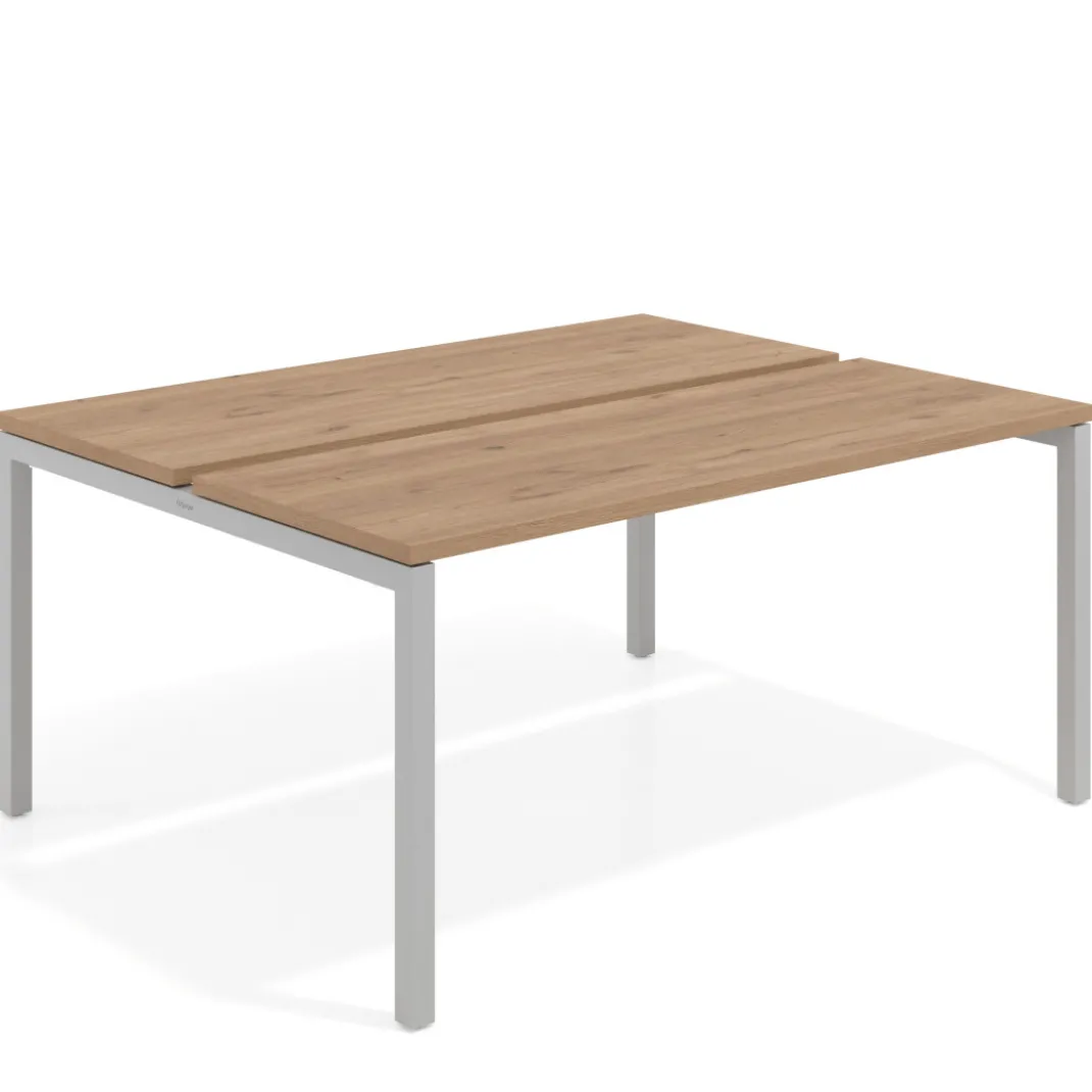 Mesa oficina multipuesto bench Kube fondo 126 cm estructura aluminio