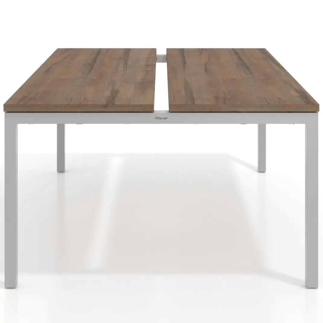 Mesa oficina multipuesto bench Kube fondo 126 cm estructura aluminio