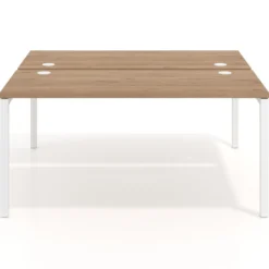 Mesa oficina multipuesto bench Kube fondo 142cm estructura blanca