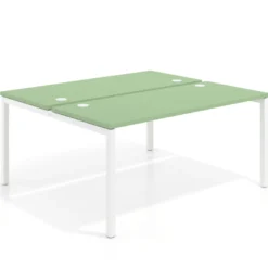 Mesa oficina multipuesto bench Kube fondo 142cm estructura blanca