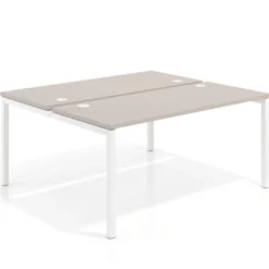 Mesa oficina multipuesto bench Kube fondo 142cm estructura blanca
