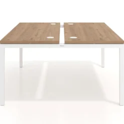 Mesa oficina multipuesto bench Kube fondo 142cm estructura blanca
