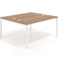 Mesa oficina multipuesto bench Kube fondo 142cm estructura blanca
