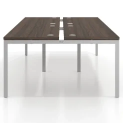 Mesa oficina multipuesto bench doble Kube, fondo 142cm, estructura aluminio