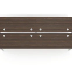 Mesa oficina multipuesto bench doble Kube, fondo 142cm, estructura aluminio
