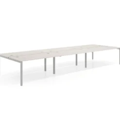 Mesa oficina multipuesto bench Kube triple, fondo 166 cm, estructura aluminio