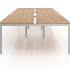 Mesa oficina multipuesto bench Kube triple, fondo 166 cm, estructura aluminio