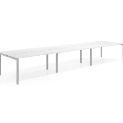 Mesa oficina multipuesto bench triple Kube, fondo 126 cm, estructura aluminio