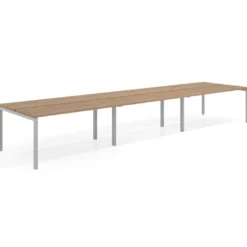 Mesa oficina multipuesto bench triple Kube, fondo 126 cm, estructura aluminio