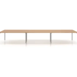 Mesa oficina multipuesto bench Kube triple, fondo 166 cm, estructura aluminio
