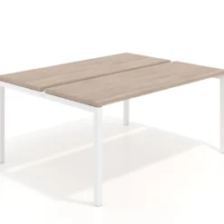 Mesa oficina multipuesto bench Kube fondo 126 cm estructura blanca