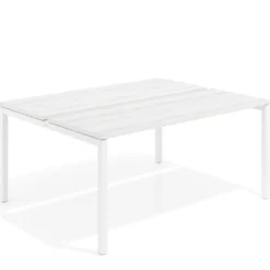 Mesa oficina multipuesto bench Kube fondo 126 cm estructura blanca
