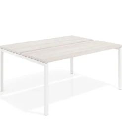 Mesa oficina multipuesto bench Kube fondo 126 cm estructura blanca