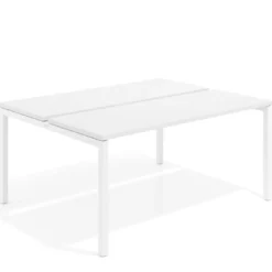 Mesa oficina multipuesto bench Kube fondo 126 cm estructura blanca