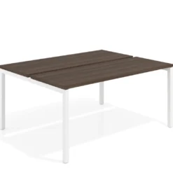 Mesa oficina multipuesto bench Kube fondo 126 cm estructura blanca