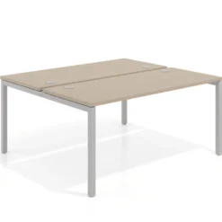 Mesa oficina multipuesto bench Kube fondo 142cm estructura aluminio