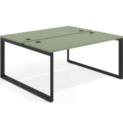 Mesa oficina multipuesto bench Delta fondo 142cm estructura negra